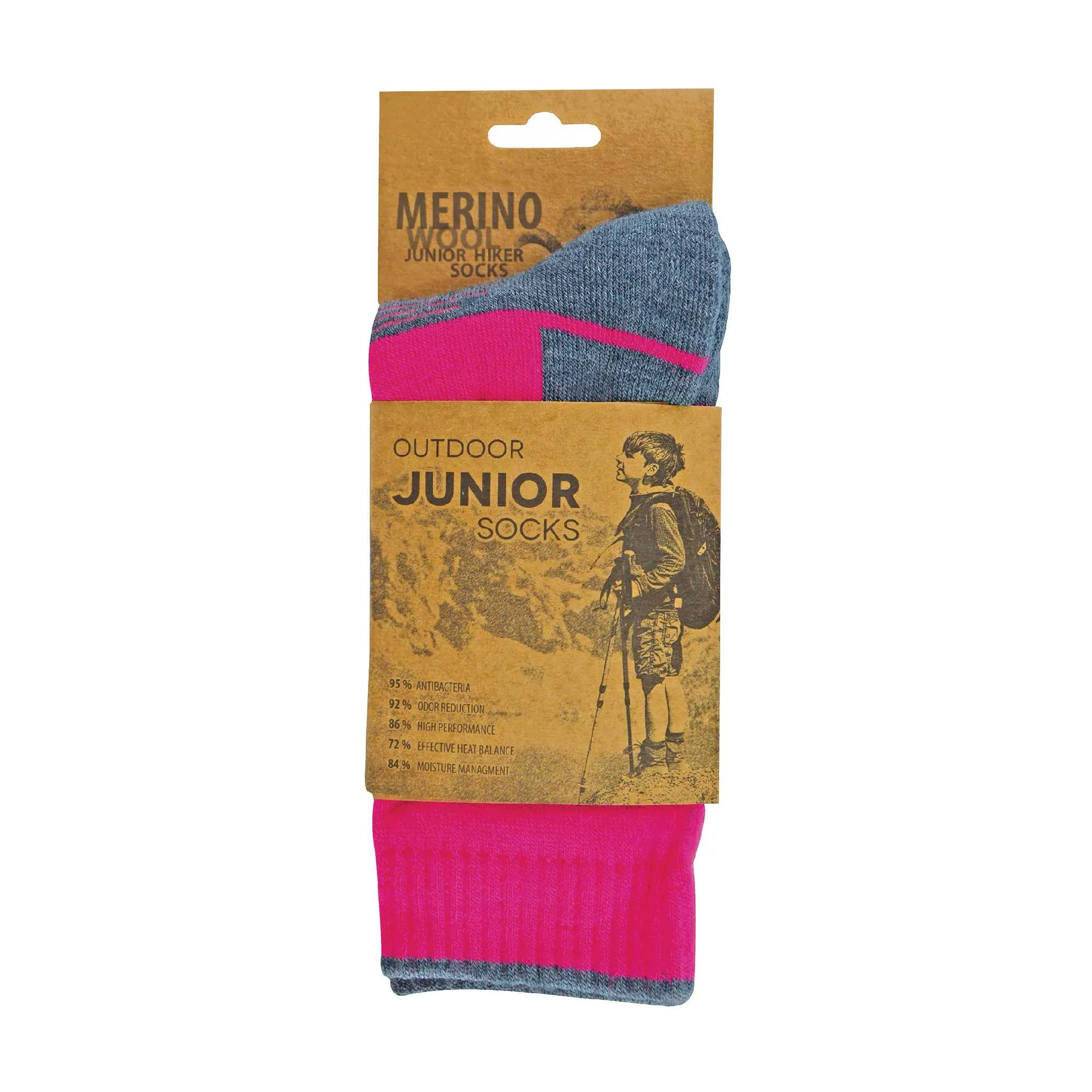1 Pack Kids Merino Wool Hiking Socks (3 Sizes)