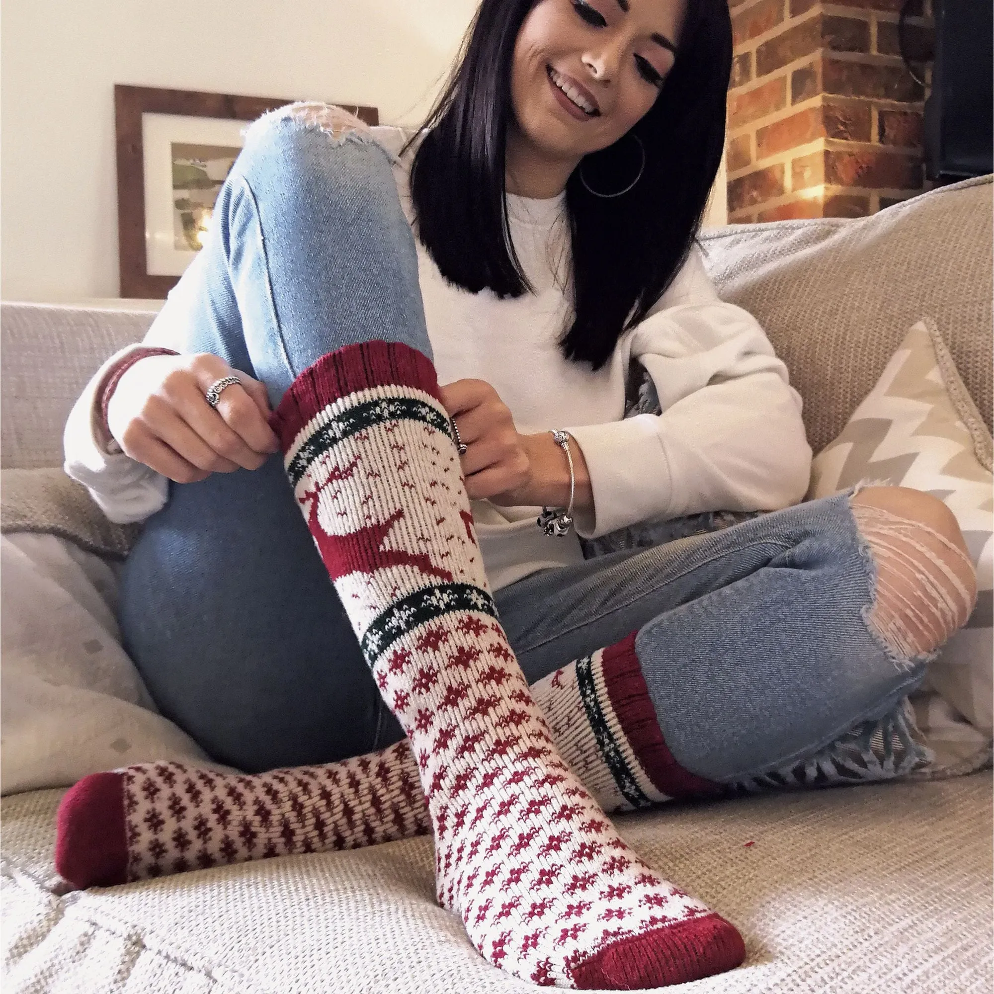 1 Pack Ladies Wool Christmas Novelty Socks
