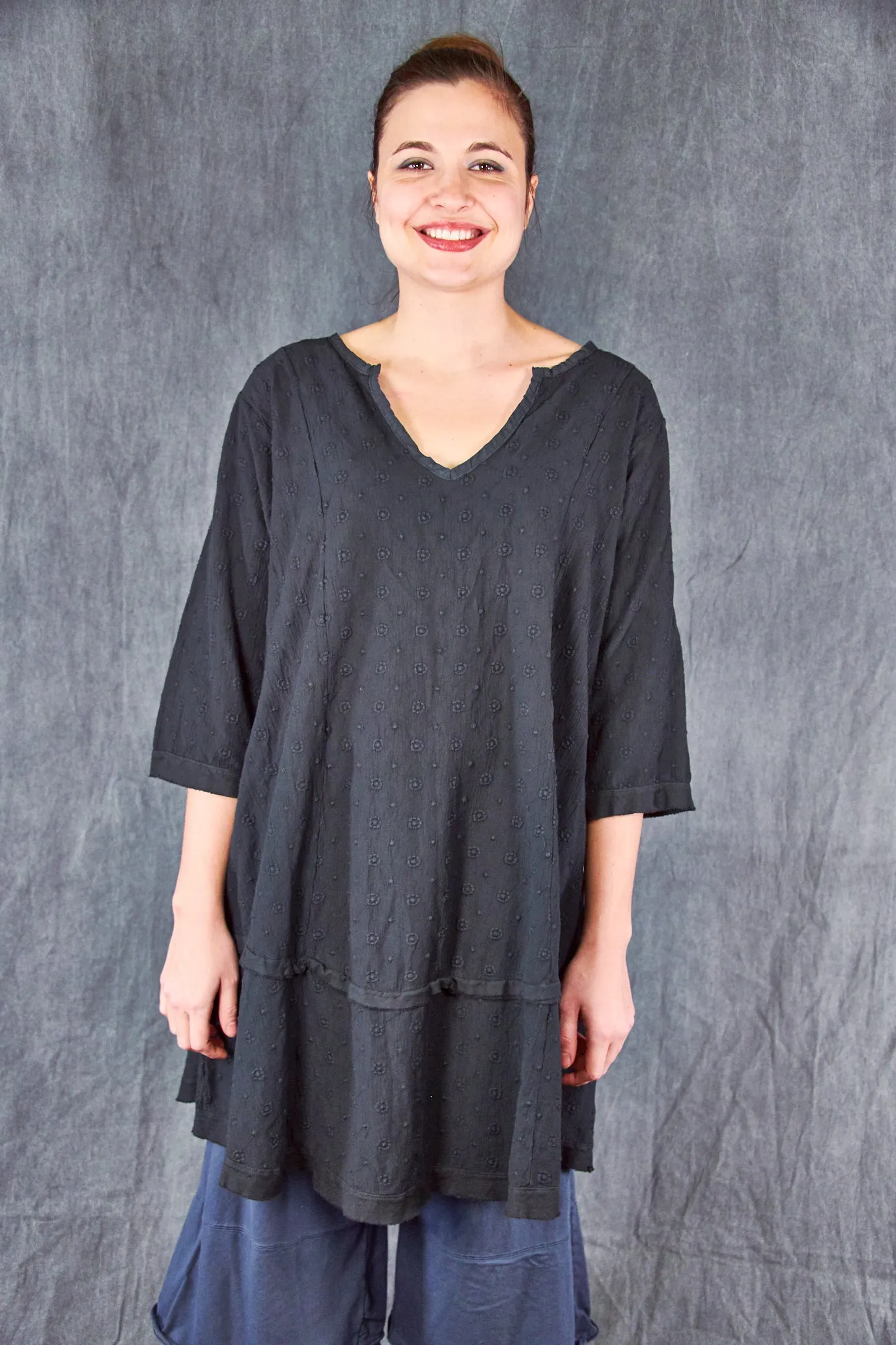 2311 Gypsy Gauze Summer Dress-Black-U