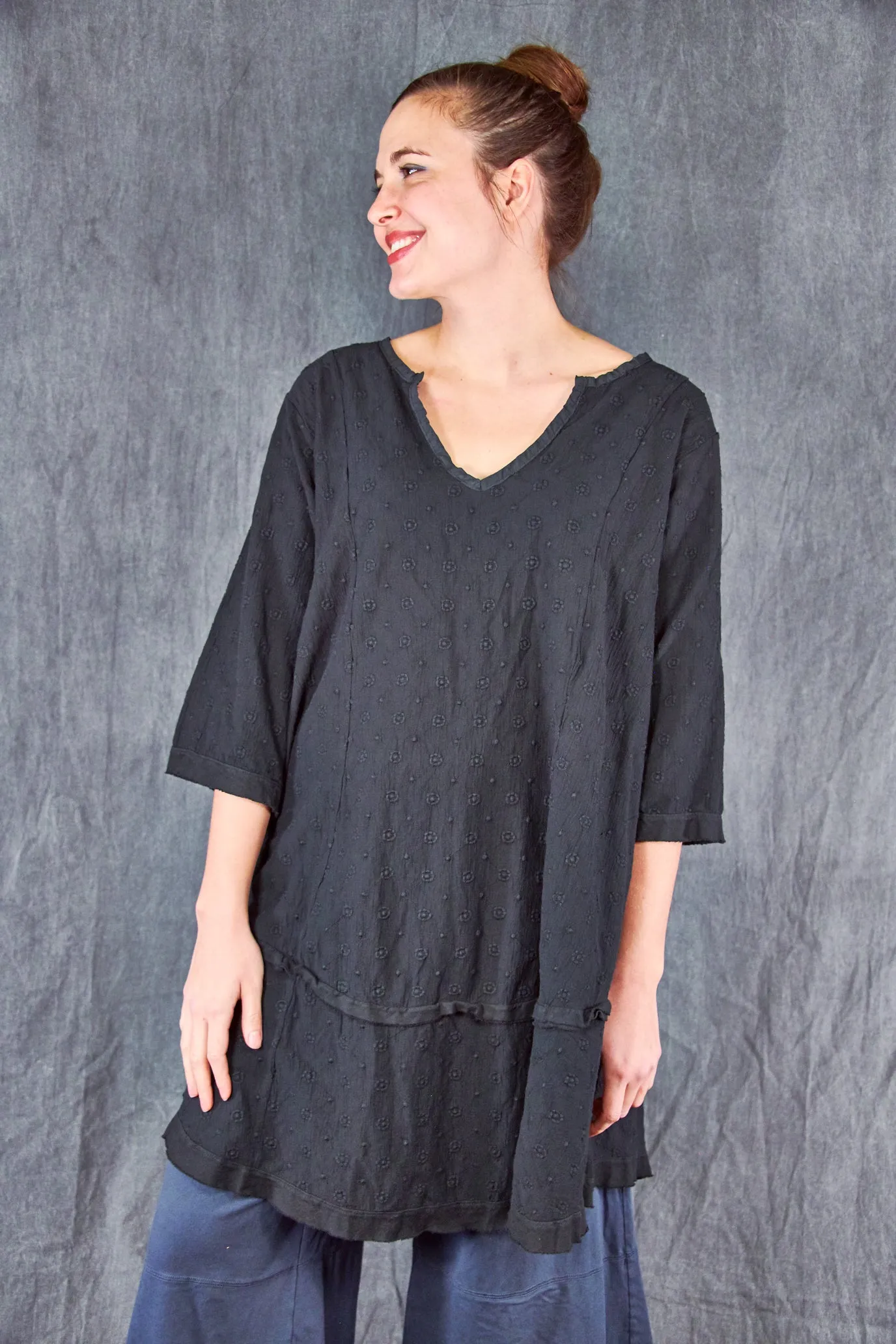 2311 Gypsy Gauze Summer Dress-Black-U