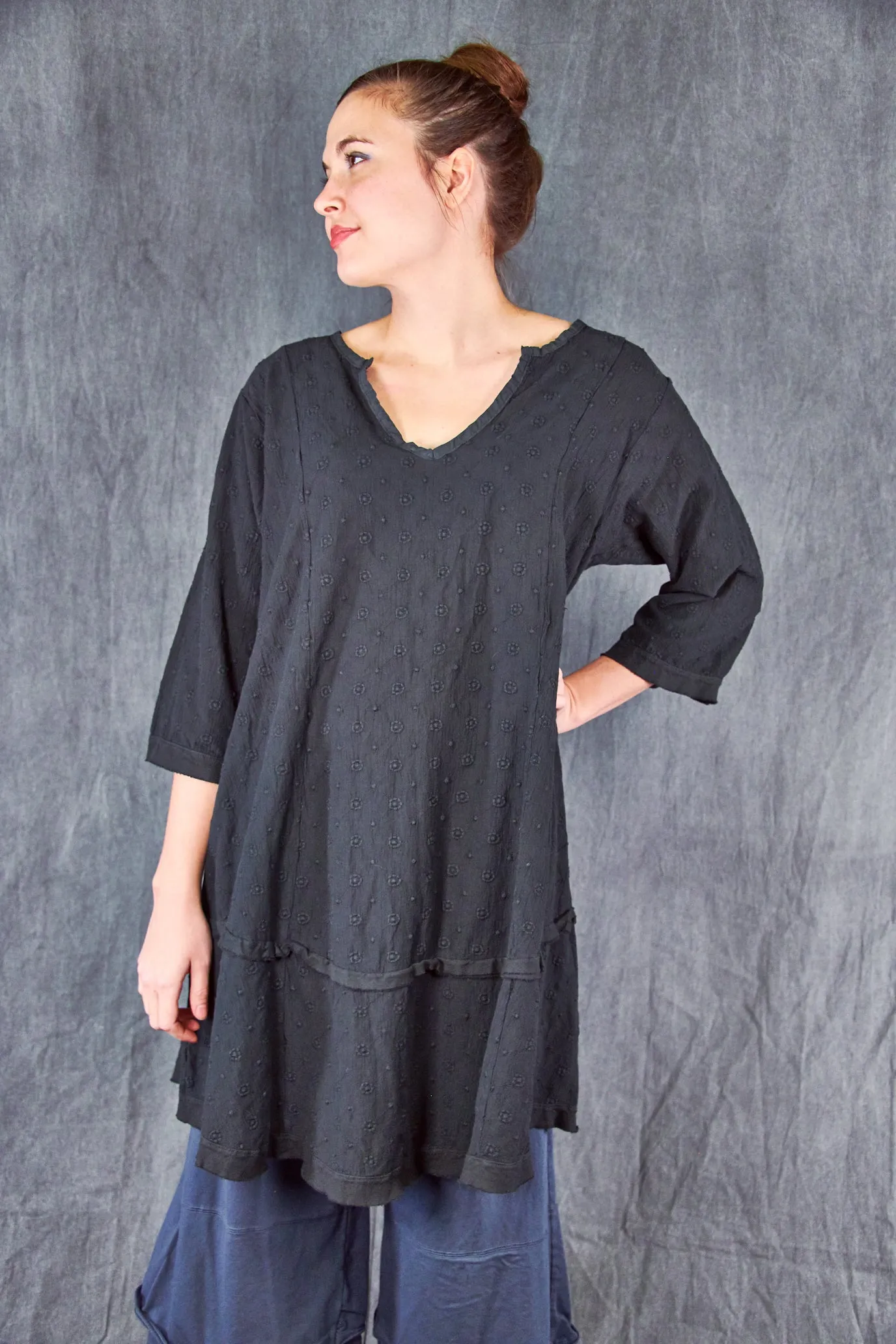 2311 Gypsy Gauze Summer Dress-Black-U
