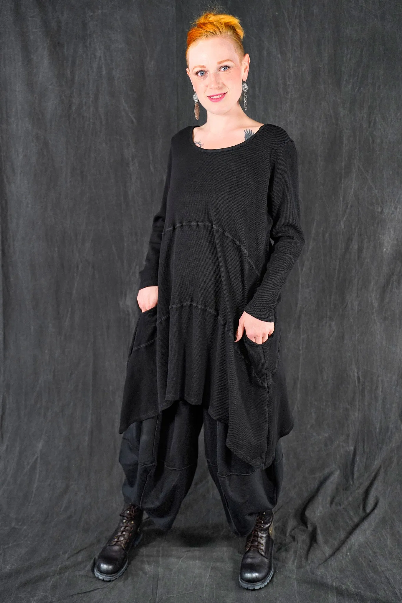 3273 Heavy French Terry Four Square Pant Noir-U