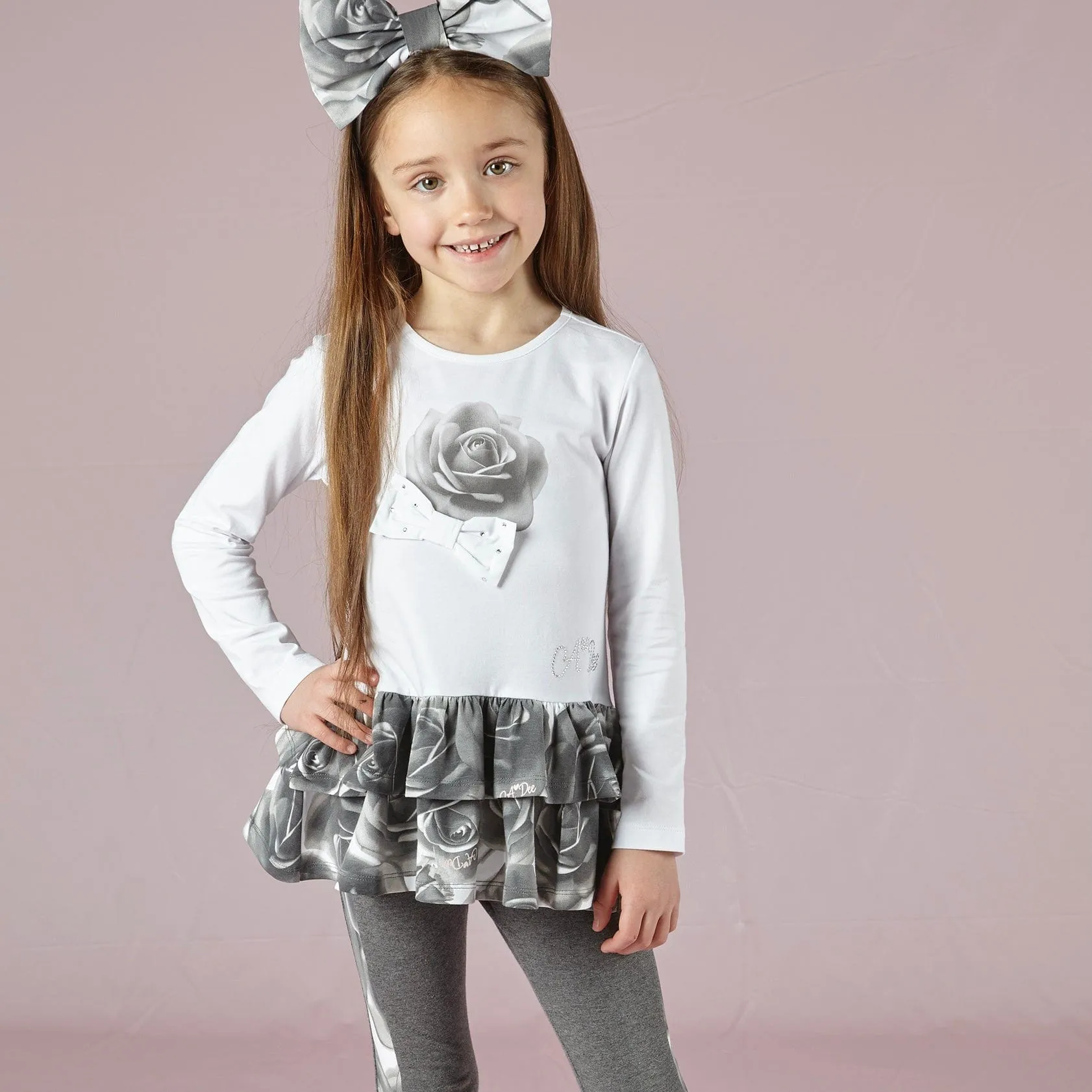 A DEE - Tia Rose Panel Legging Set - White