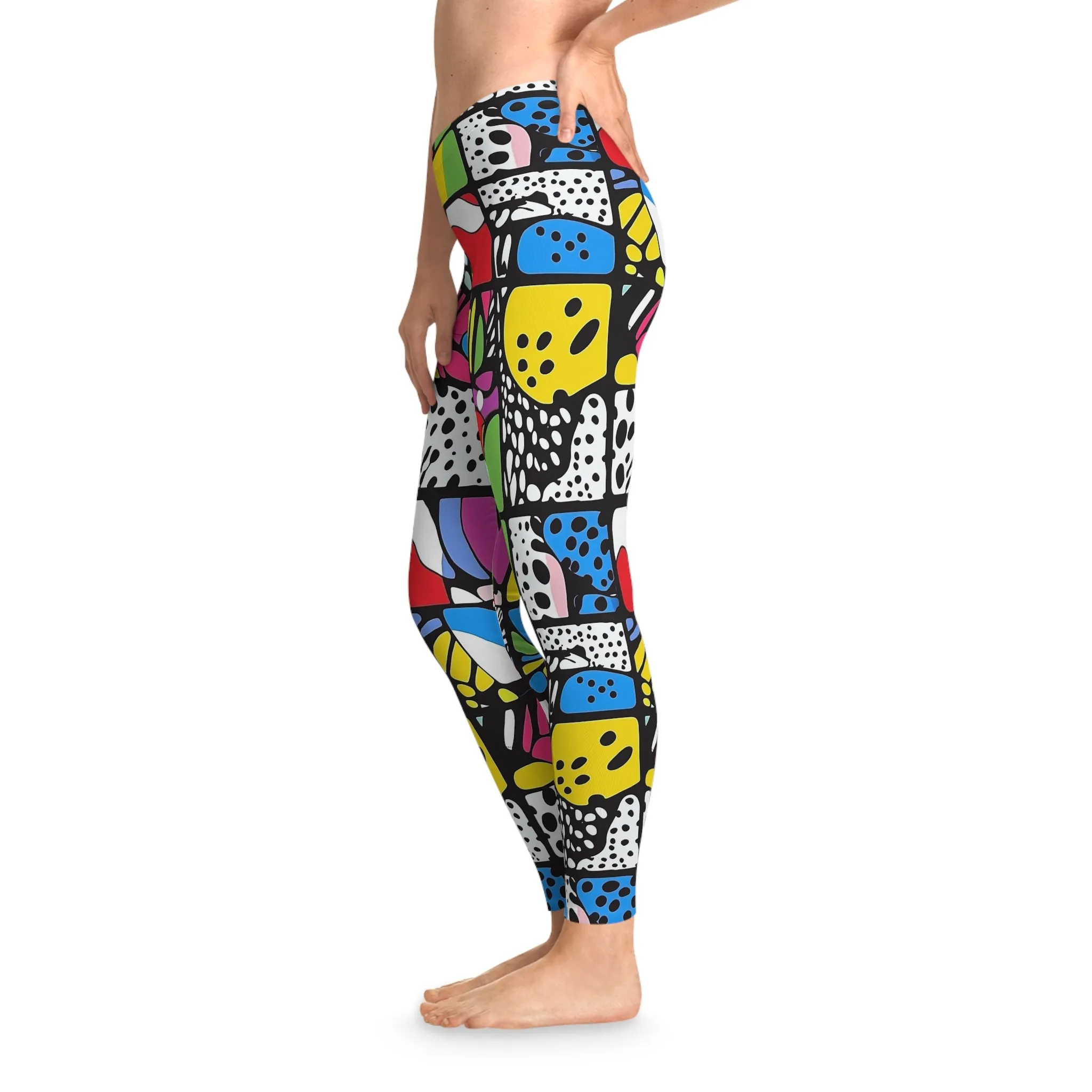 Abstract Pulse Stretchy Leggings for Active Lifestyle & Everyday Comfort