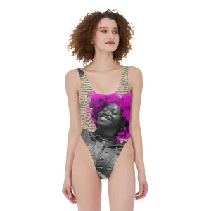 Afro Puffs -  Women's High Cut One-piece Swimsuit