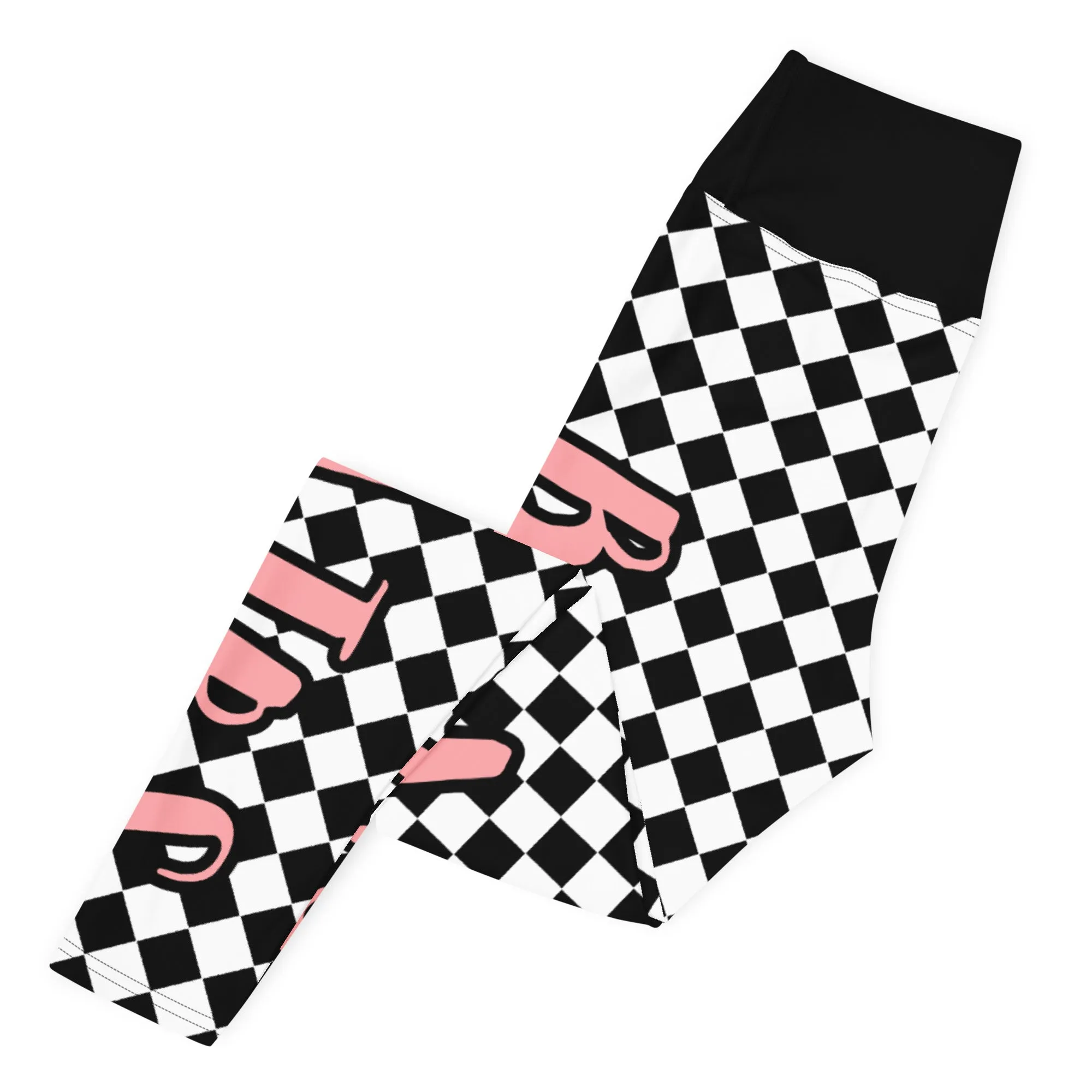Airfros And Babyhairs Black and White Checkered Twinning Leggings