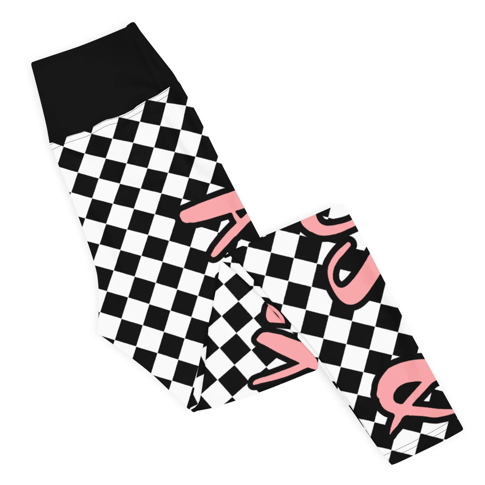 Airfros And Babyhairs Black and White Checkered Twinning Leggings
