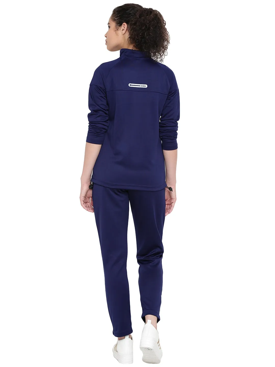 Alcis Women Solid Blue Track Suit