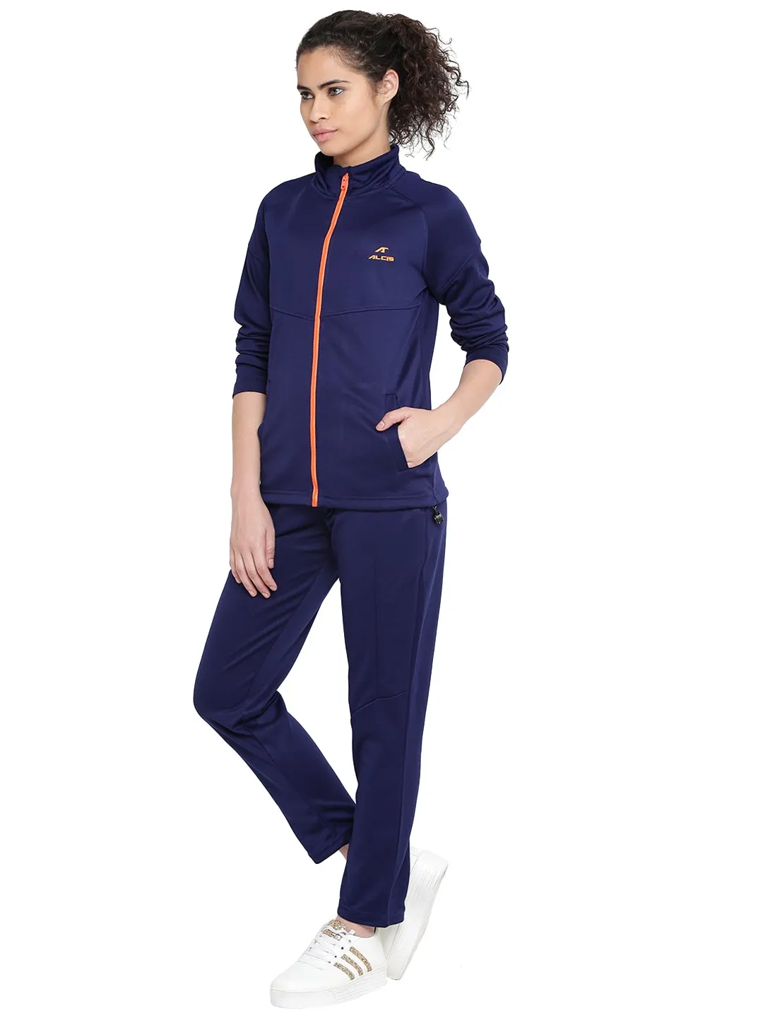 Alcis Women Solid Blue Track Suit