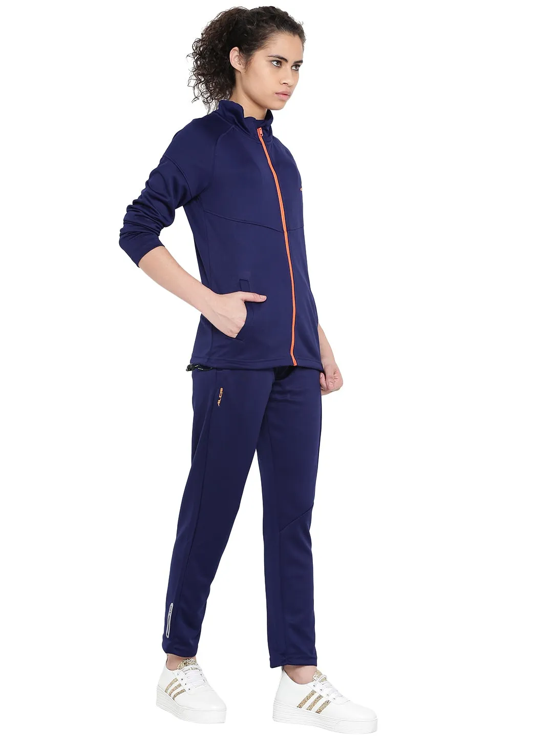 Alcis Women Solid Blue Track Suit