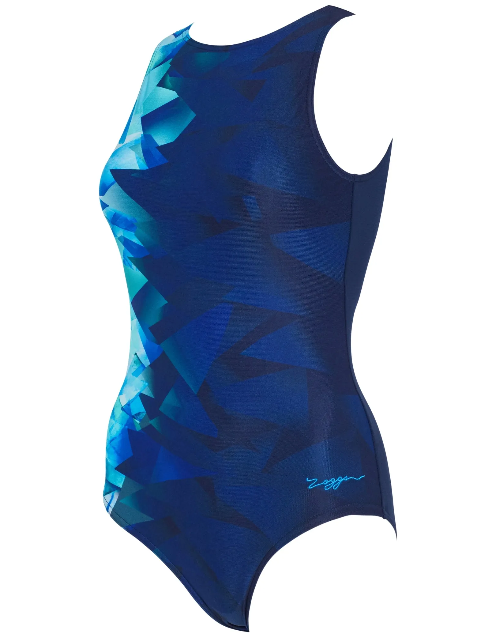 Aqua Digital High Front Swimsuit - Navy/Blue