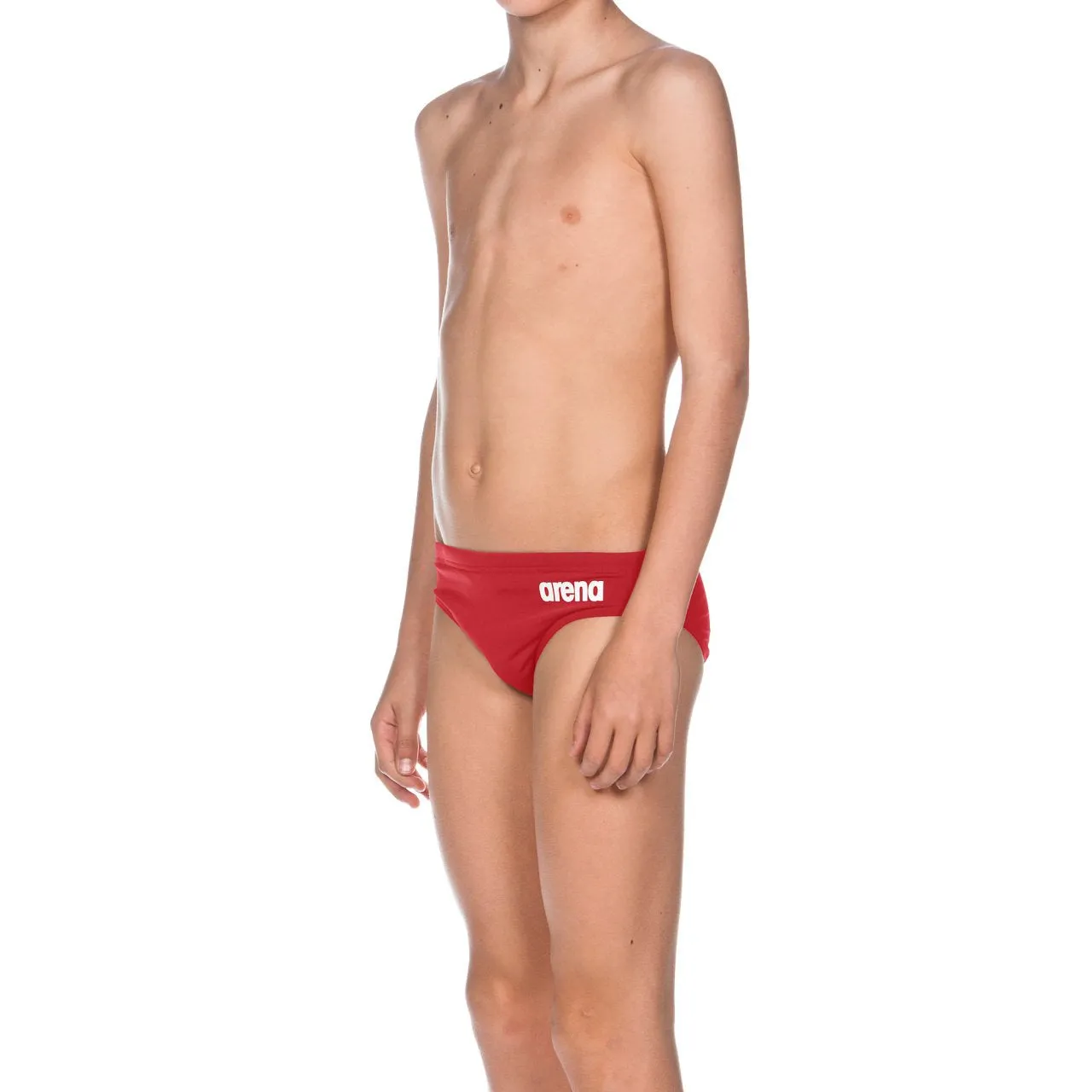 Arena Boy's Solid Brief Red-White
