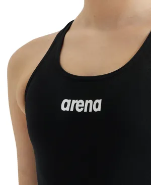 Arena Girl's Solid Swim Pro Jr Black-White