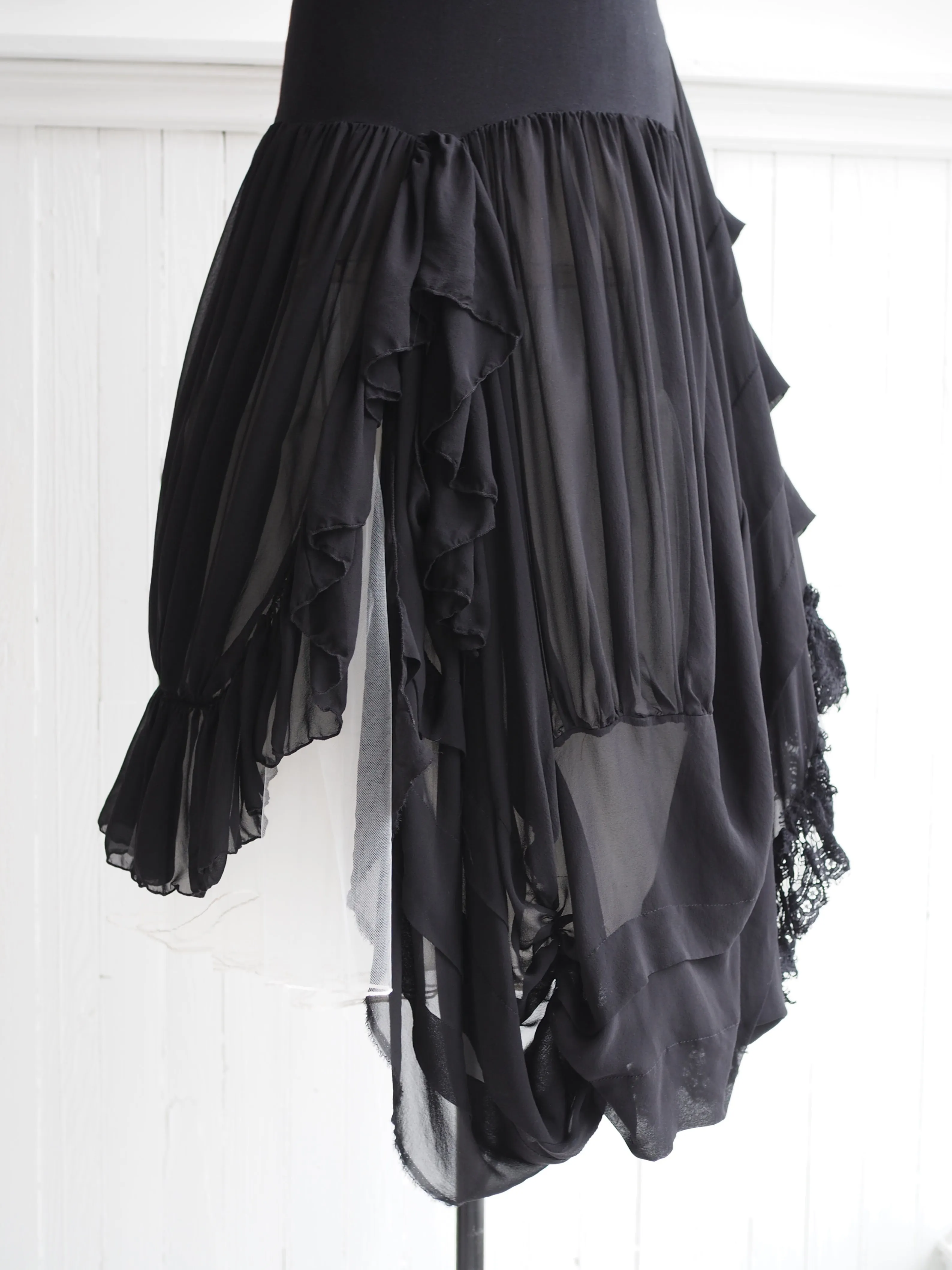 armor printed jersey and victorian chiffon slip dress
