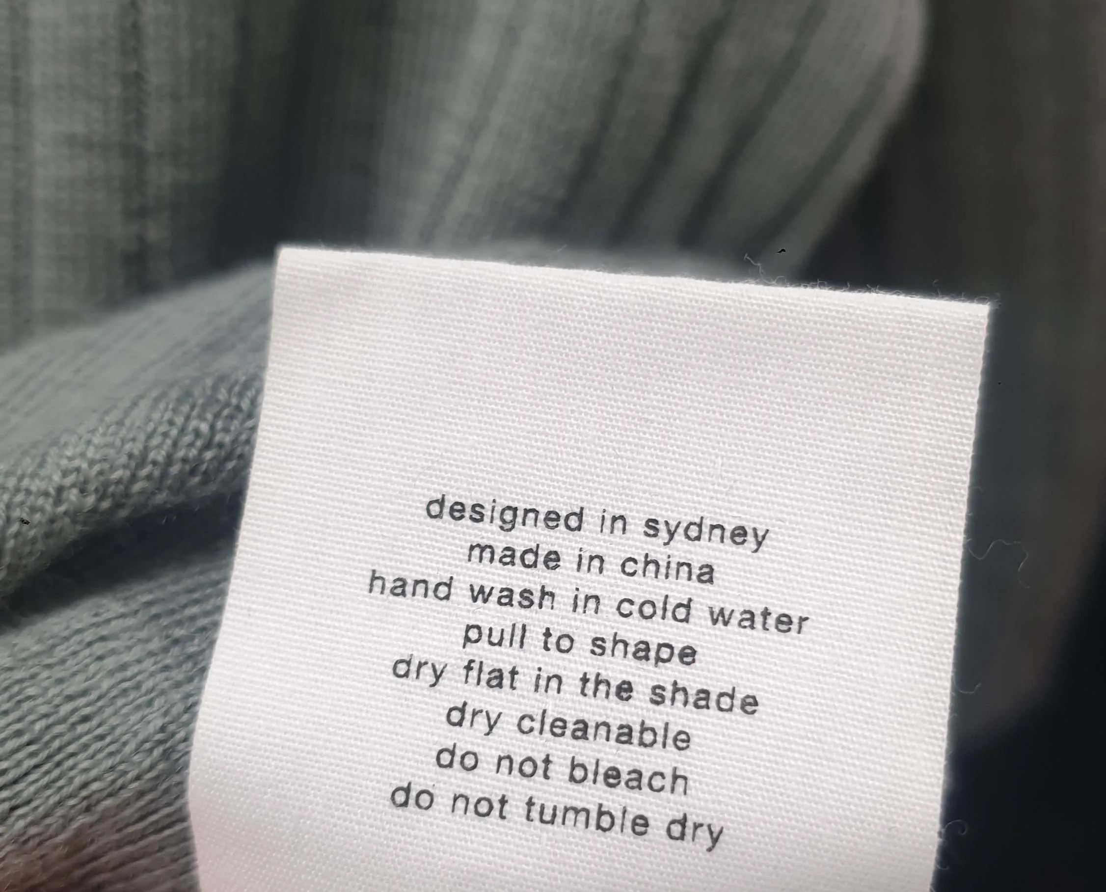 Assembly Label grey blue wool half sleeve top size 8