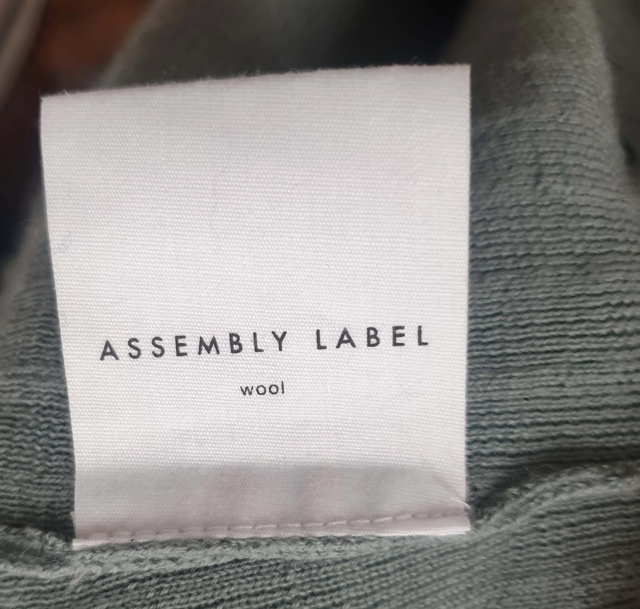 Assembly Label grey blue wool half sleeve top size 8