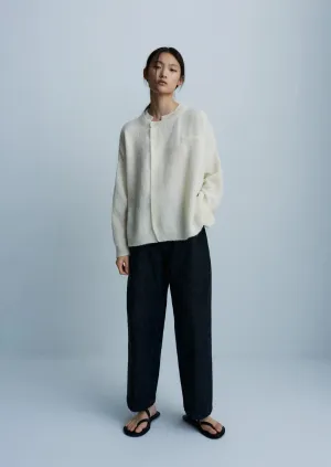 Baby Alpaca Asymmetric Cardigan, Natural