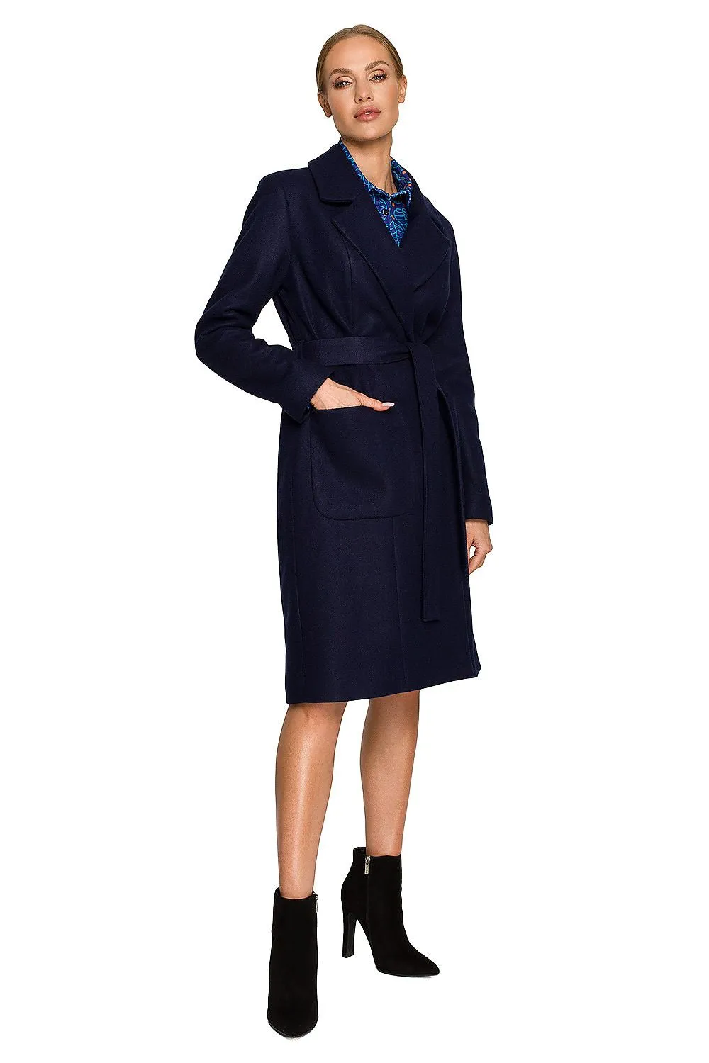 Belted Collar Fleece Coat