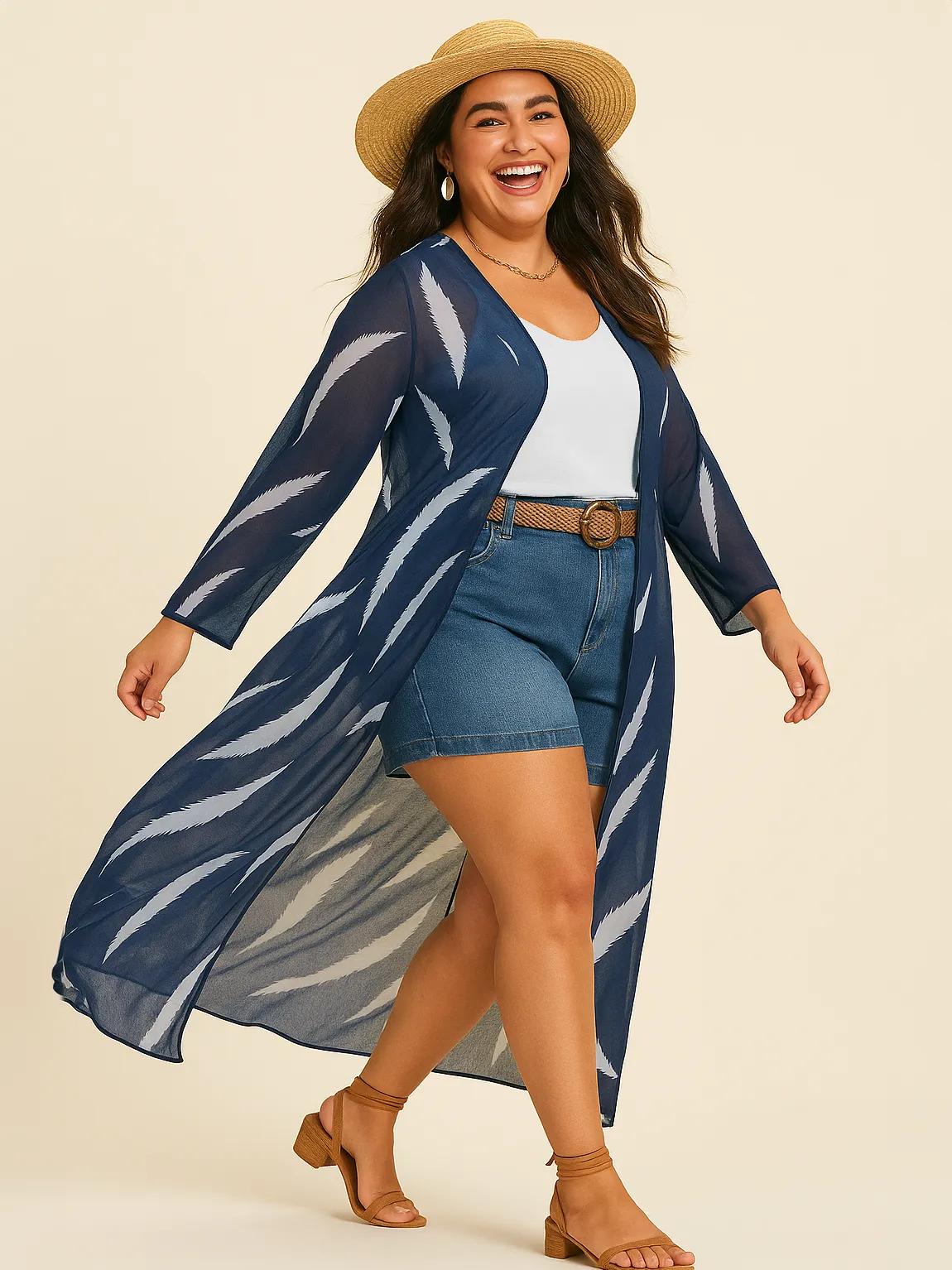 Bianca Plus Size Printed Kimono