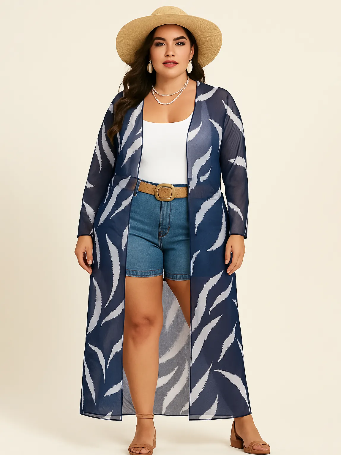 Bianca Plus Size Printed Kimono