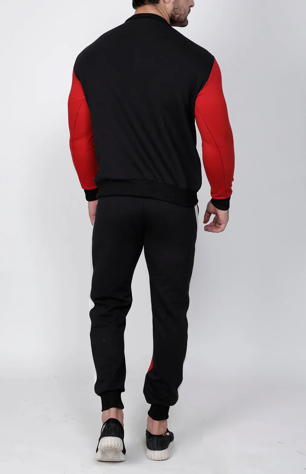Black & Red Crew-Neck Tracksuit