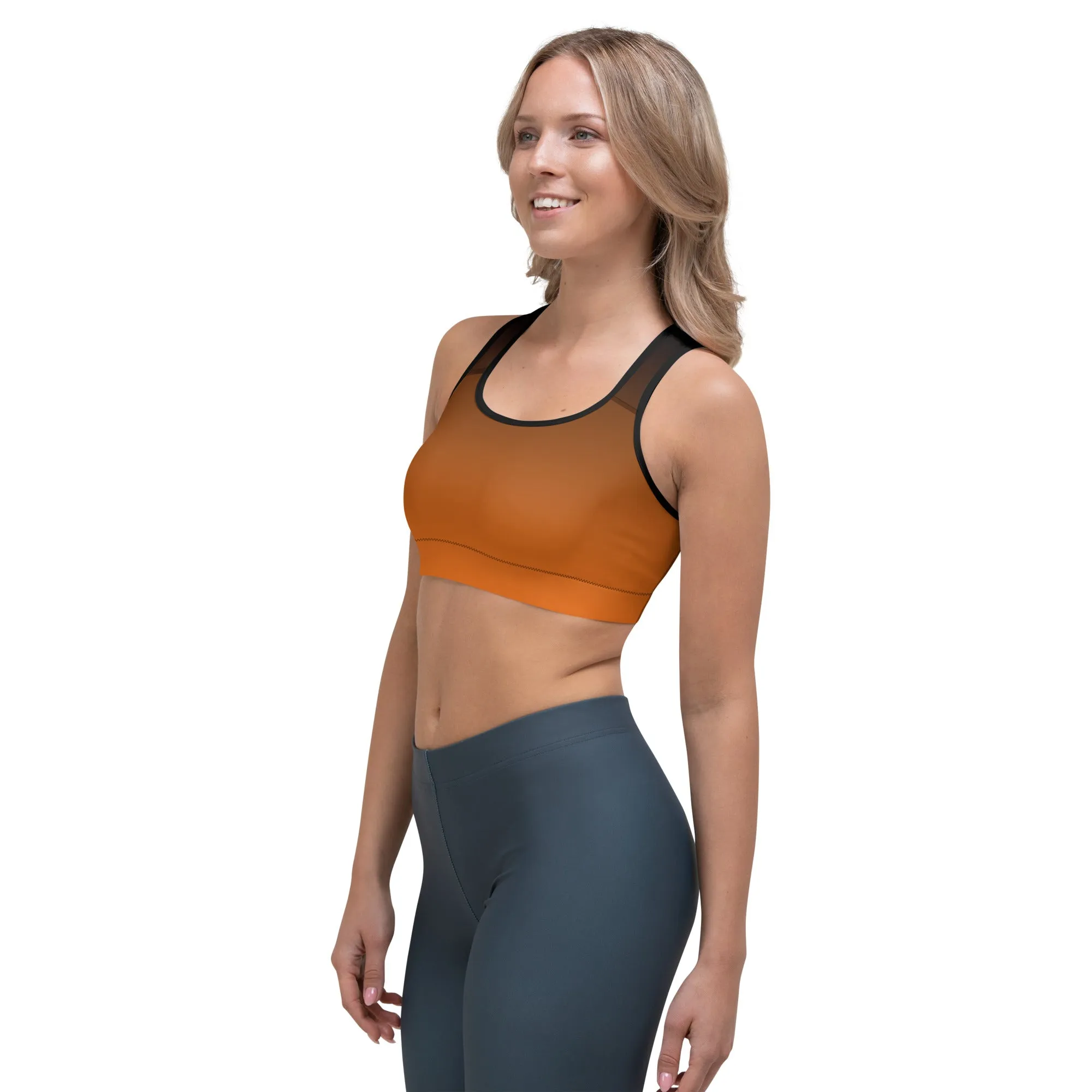 Black and Orange Ombre Sports bra