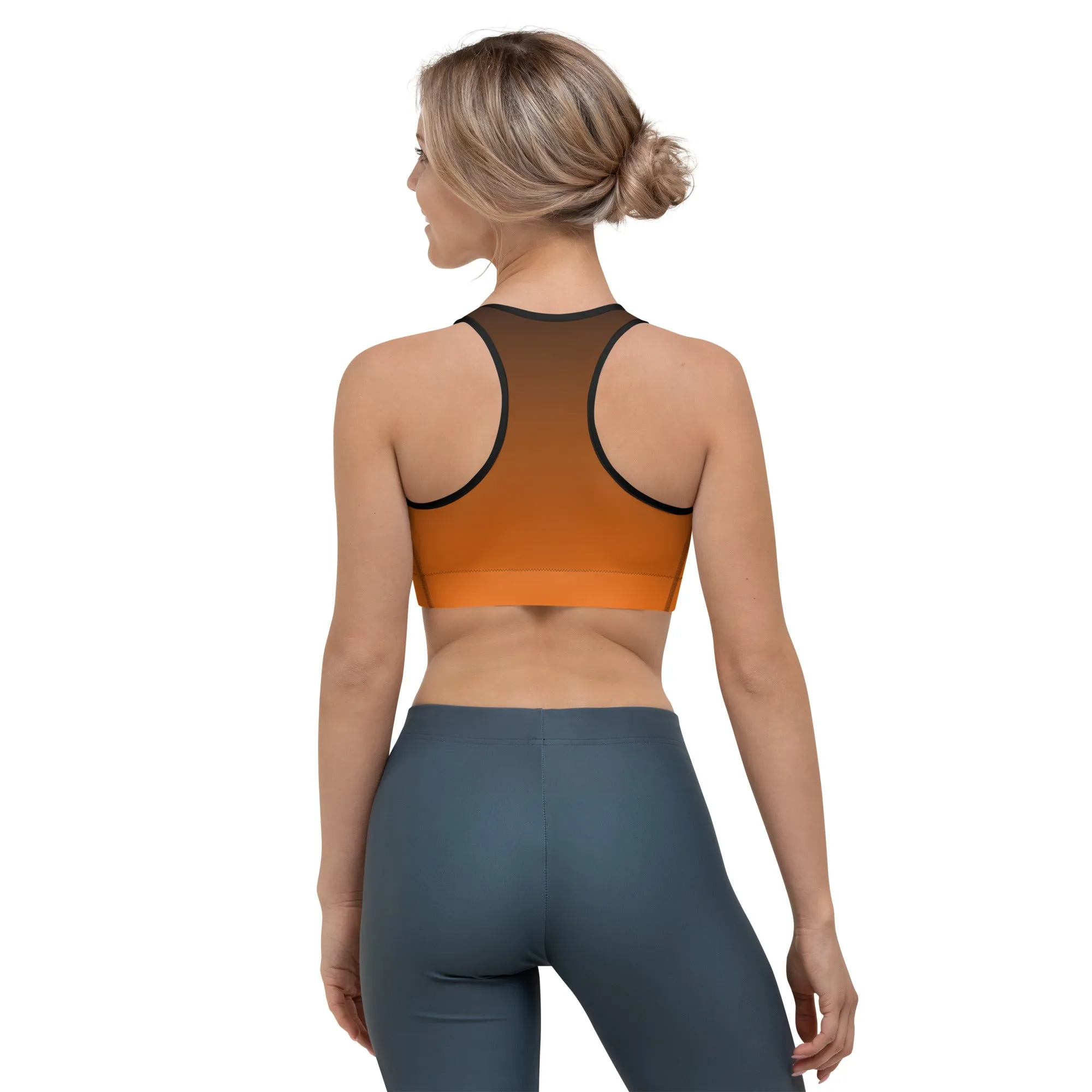 Black and Orange Ombre Sports bra