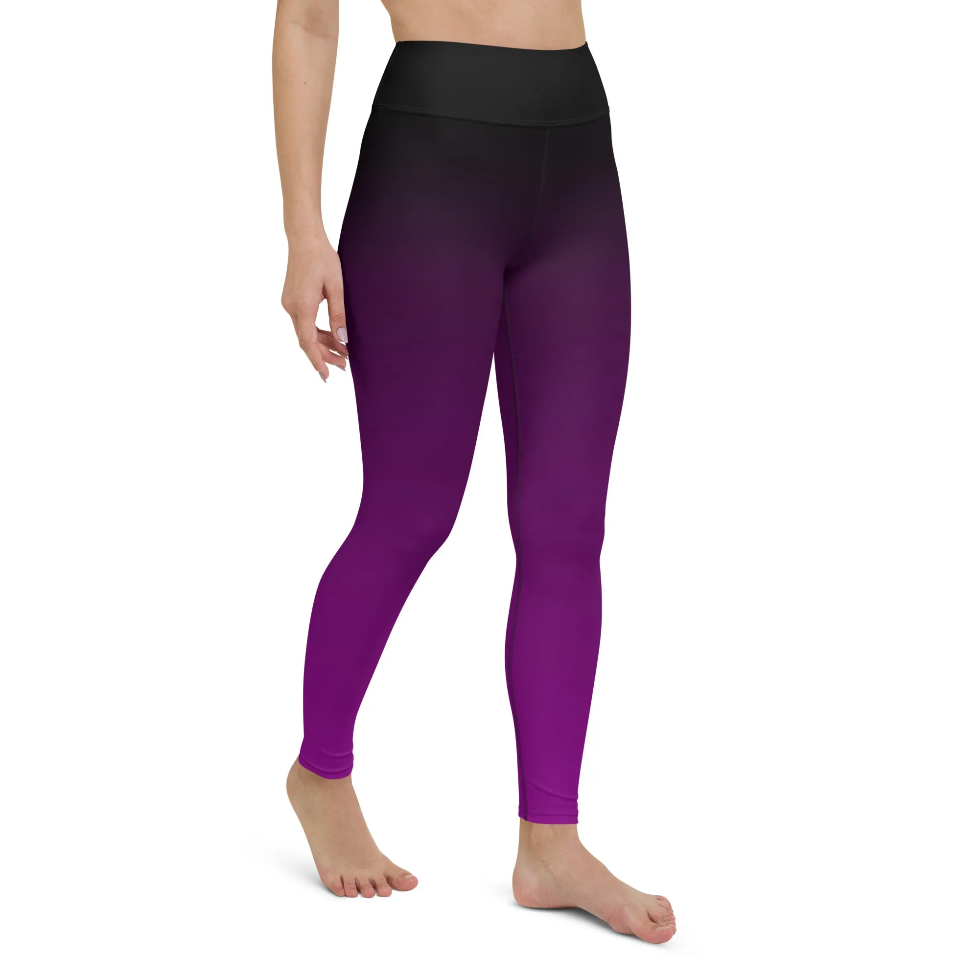 Black and Purple Ombre High-waist Yoga Leggings