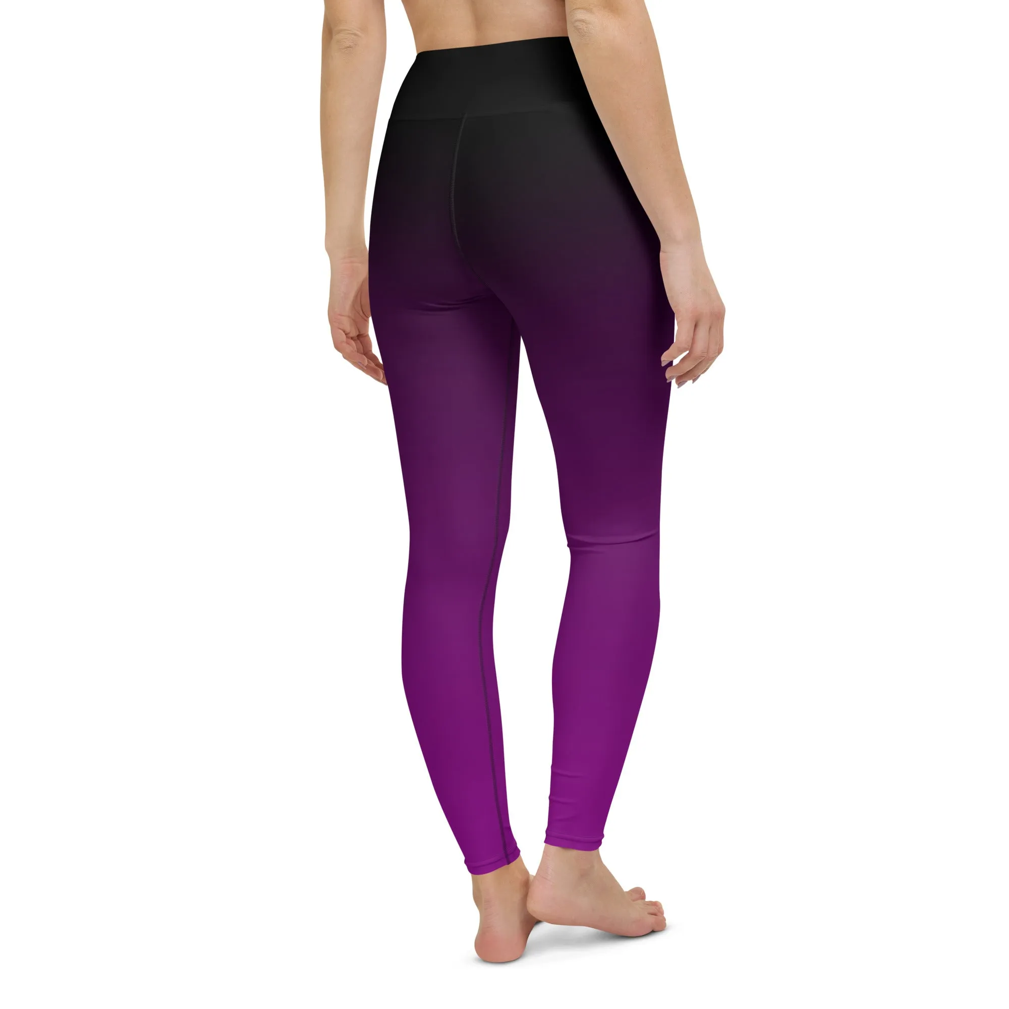 Black and Purple Ombre High-waist Yoga Leggings