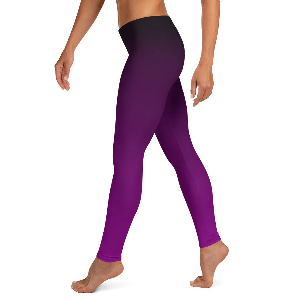 Black and Purple Ombre Mid-waist Leggings