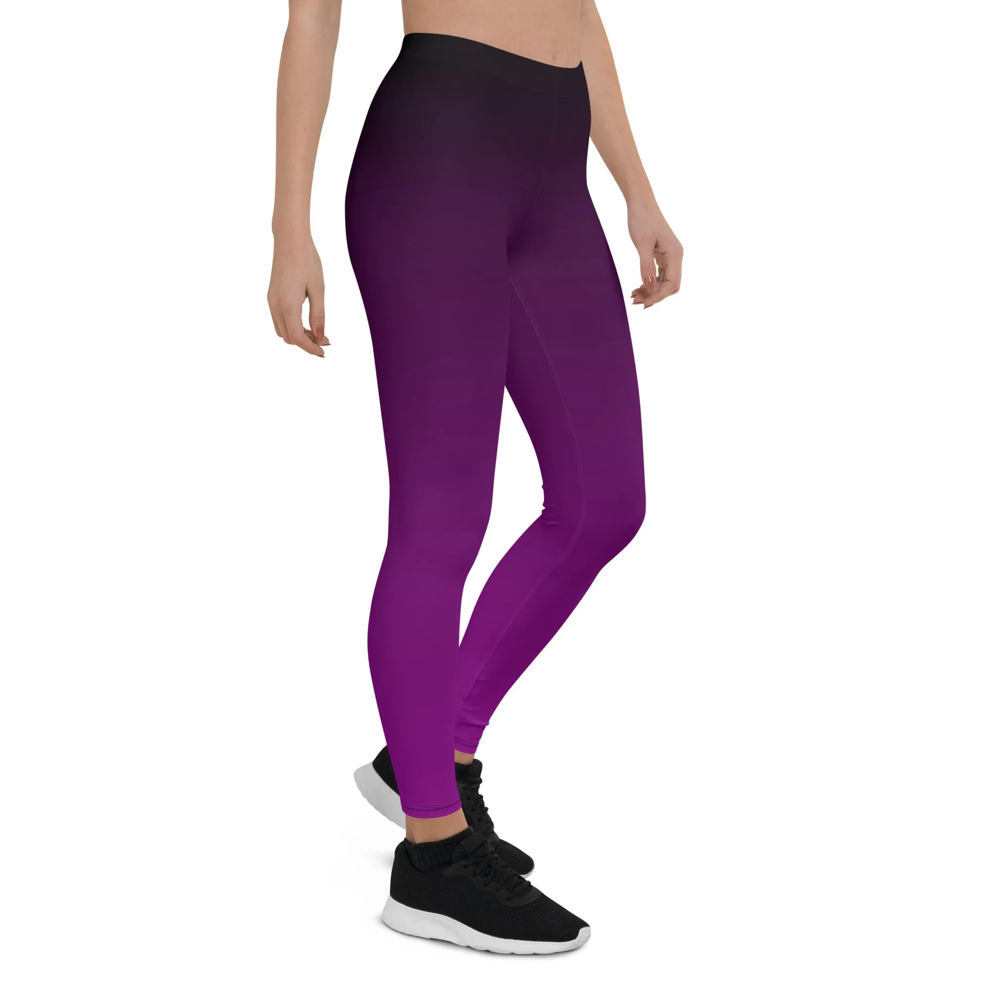 Black and Purple Ombre Mid-waist Leggings