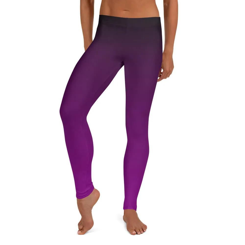 Black and Purple Ombre Mid-waist Leggings