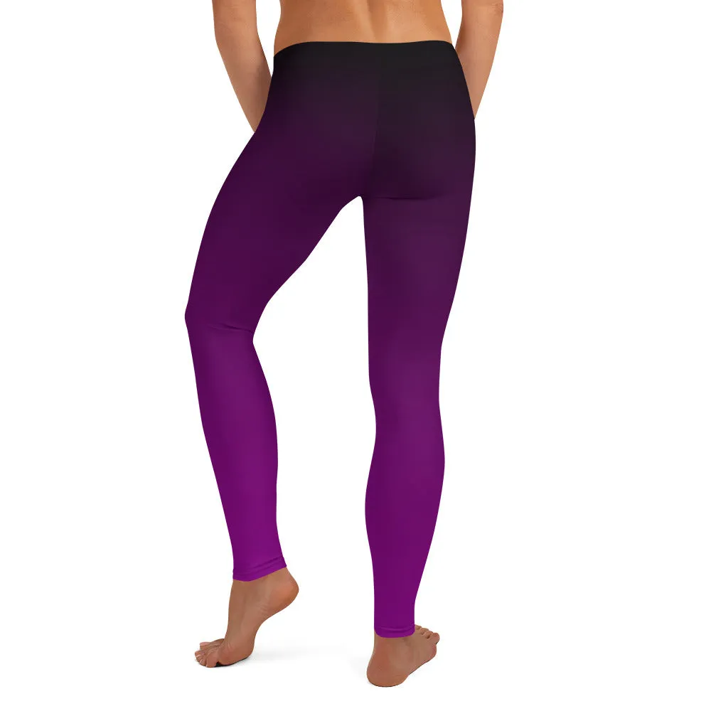 Black and Purple Ombre Mid-waist Leggings