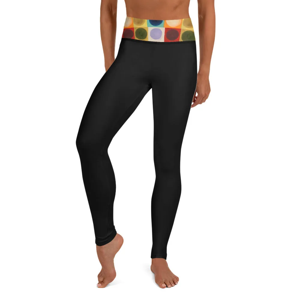 Black Leggings with "Circles" Waistband