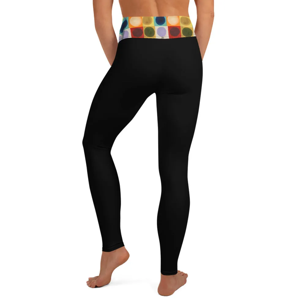 Black Leggings with "Circles" Waistband