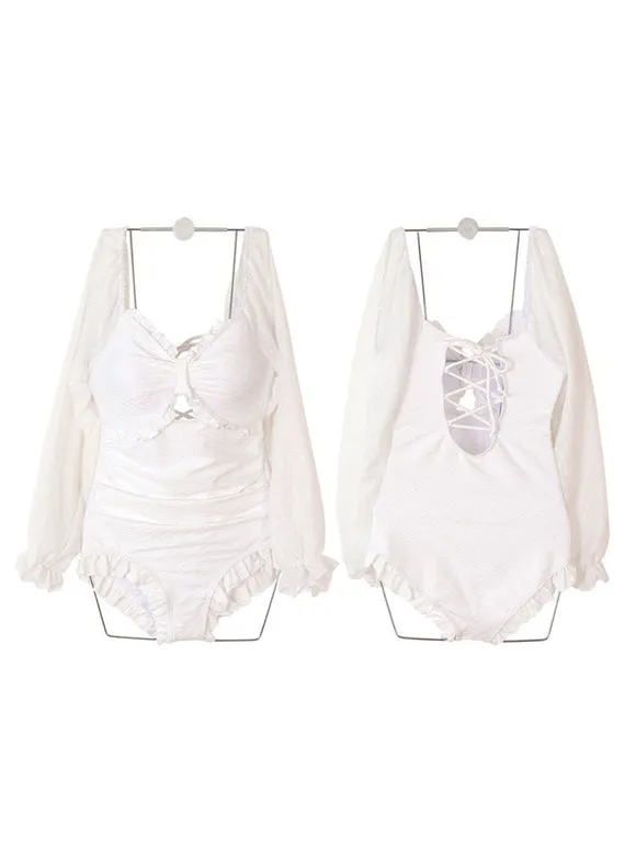 Black Lolita Outfits Ruffles Long Sleeves Jumpsuit