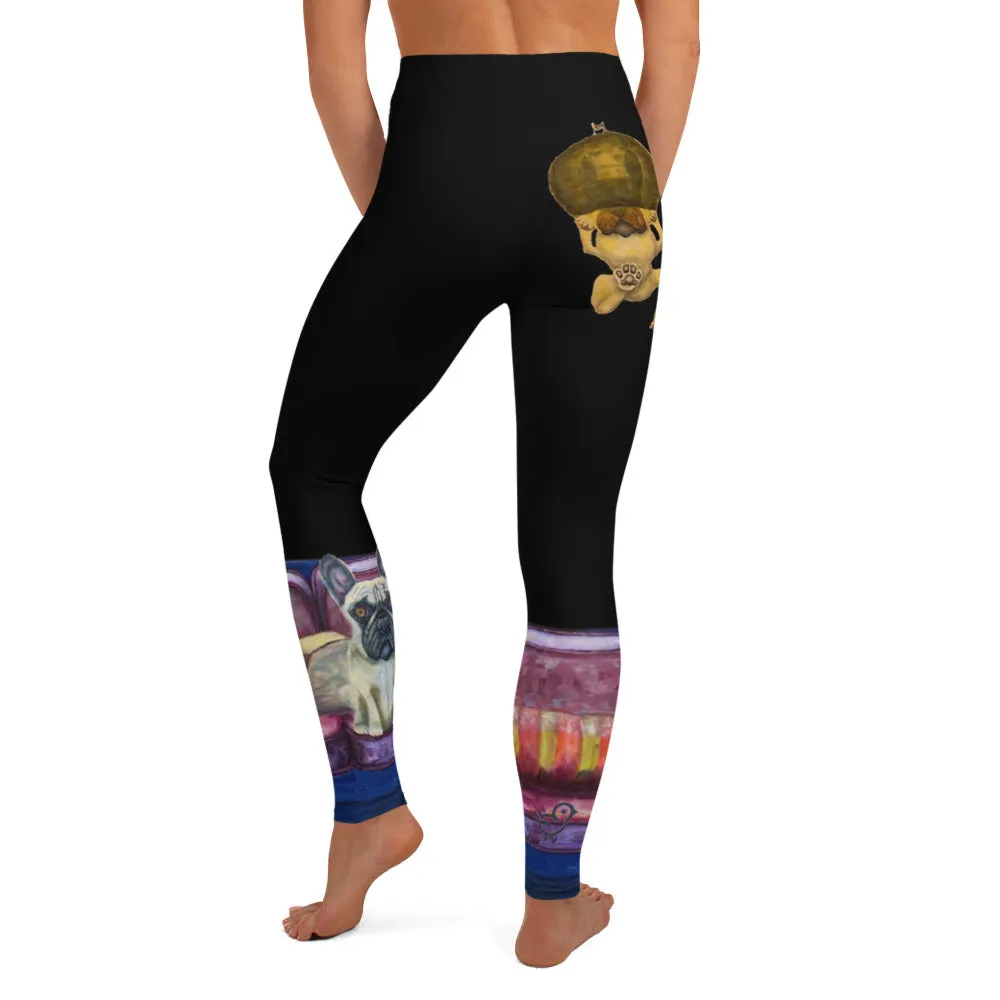 Black "Salon  Dogs" Yoga Leggings
