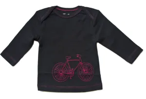 Black/Red Bicycle Baby Long Sleeve Tee