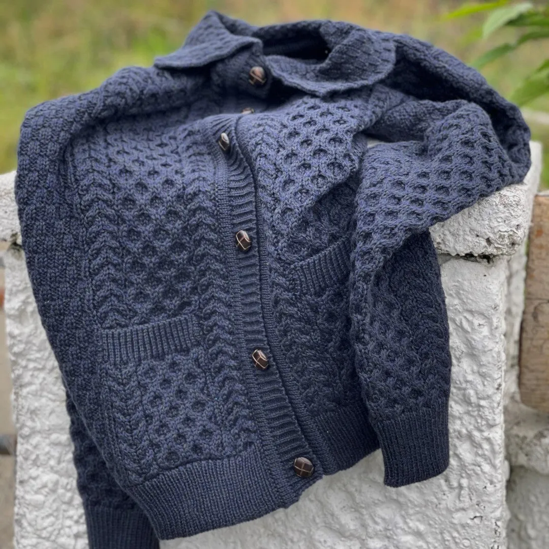 Blacksmith Collared Aran Cardigan