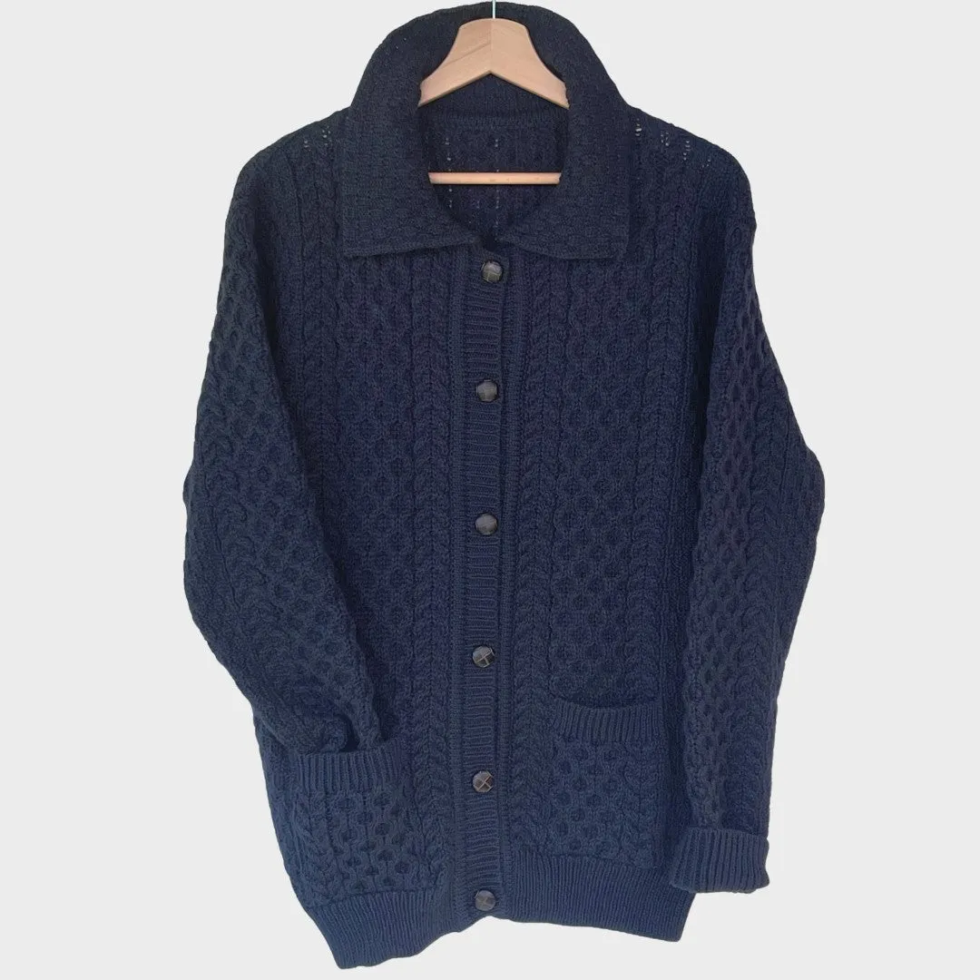 Blacksmith Collared Aran Cardigan