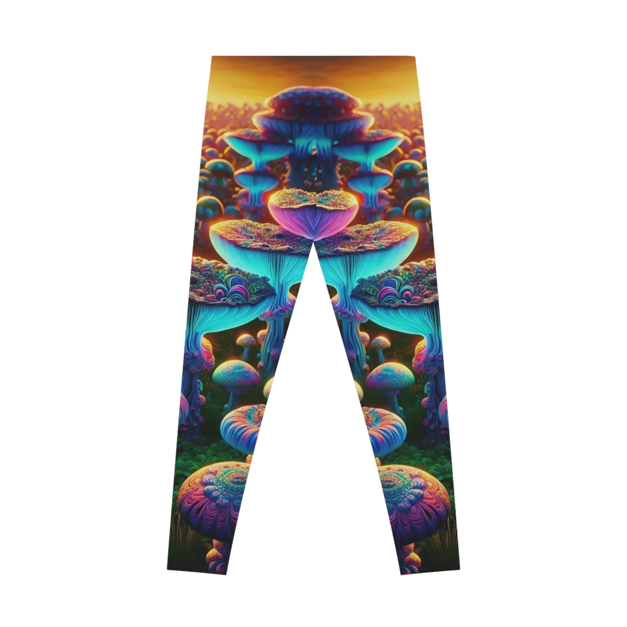 Bright Psychedelic Mushroom Stretchy Leggings (AOP)