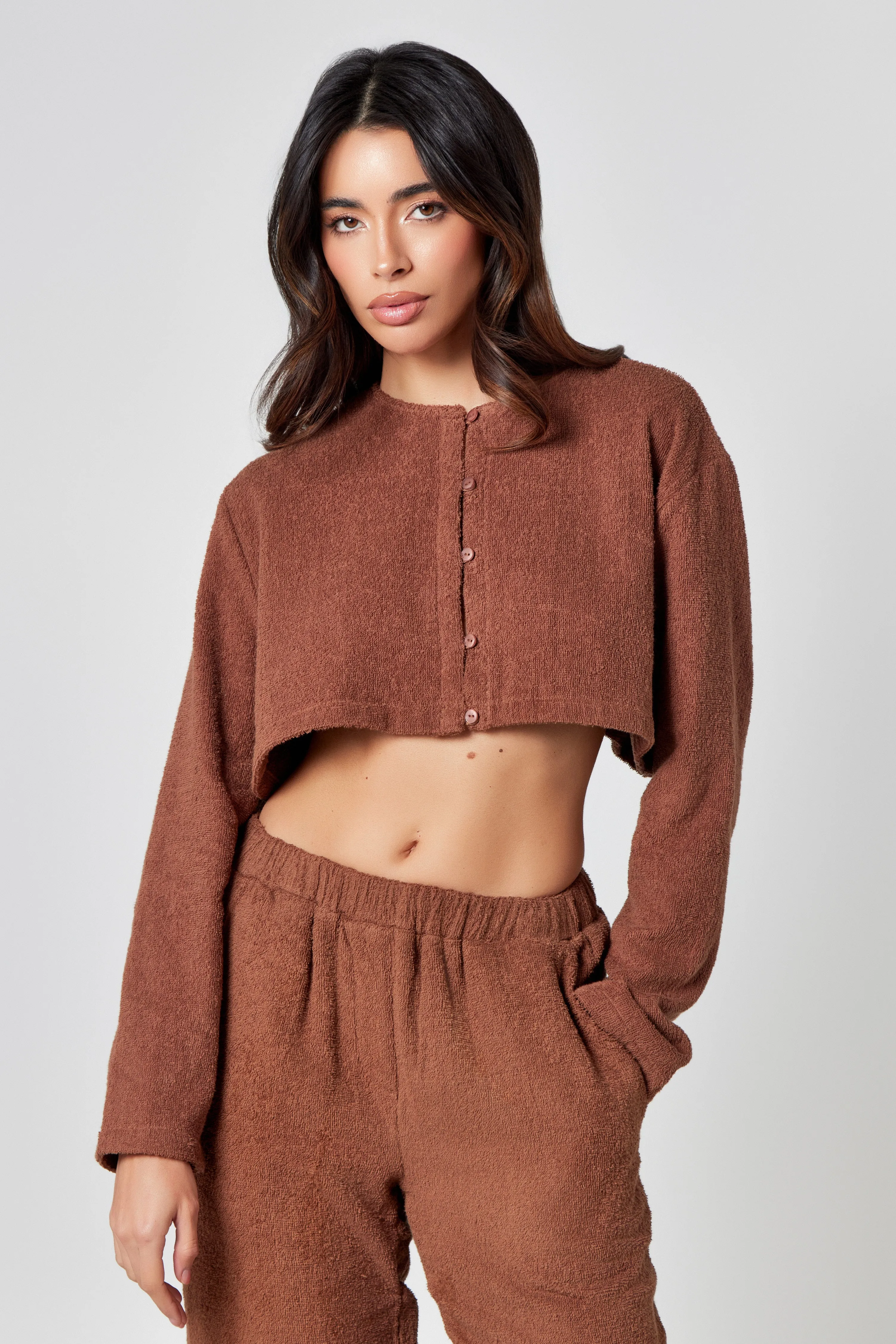Brown Towelling Co-Ord