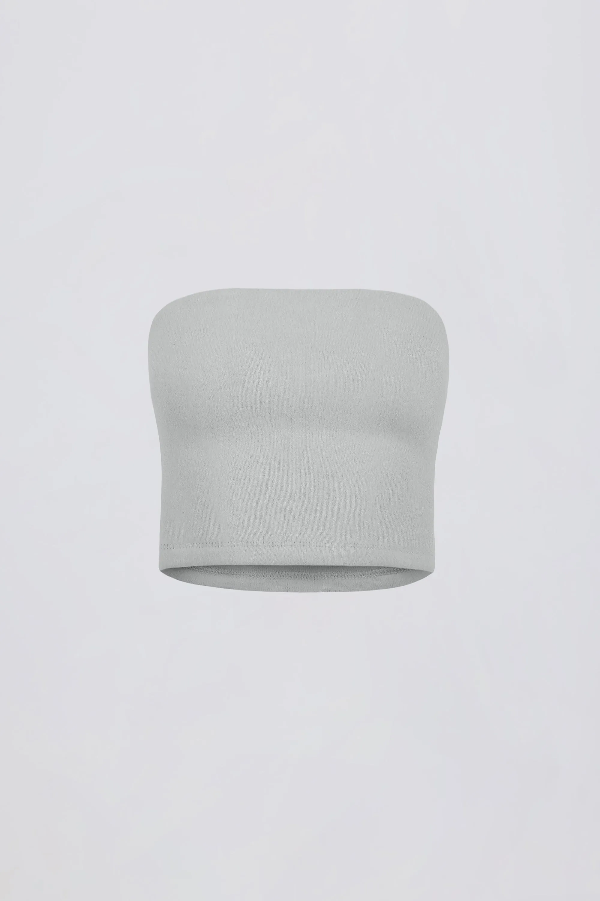 Brushed Jersey Bandeau Top in Fog Grey