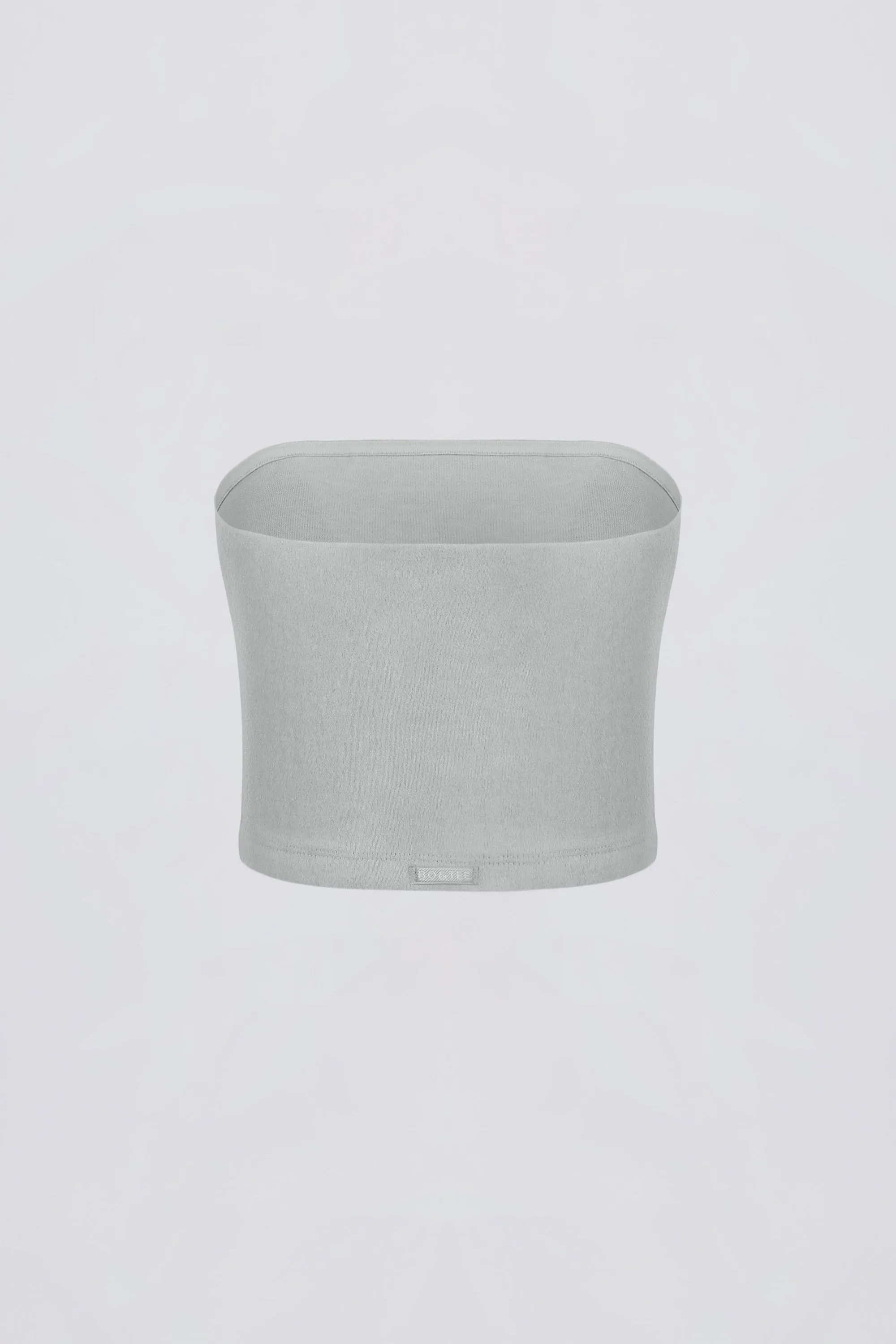 Brushed Jersey Bandeau Top in Fog Grey