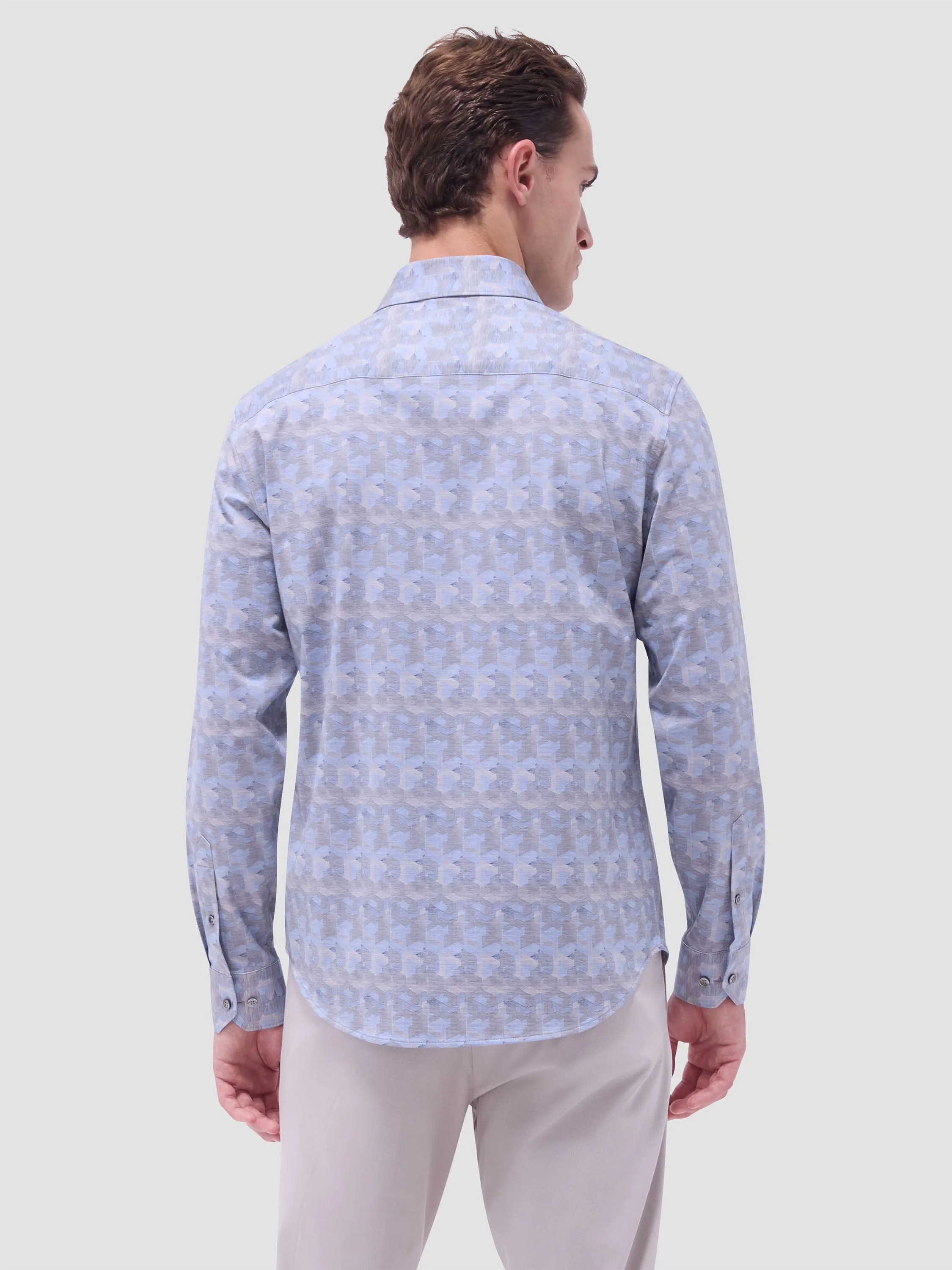 Bugatchi Jimmy Double Sided OoohCotton Long-Sleeve Shirt - Almond