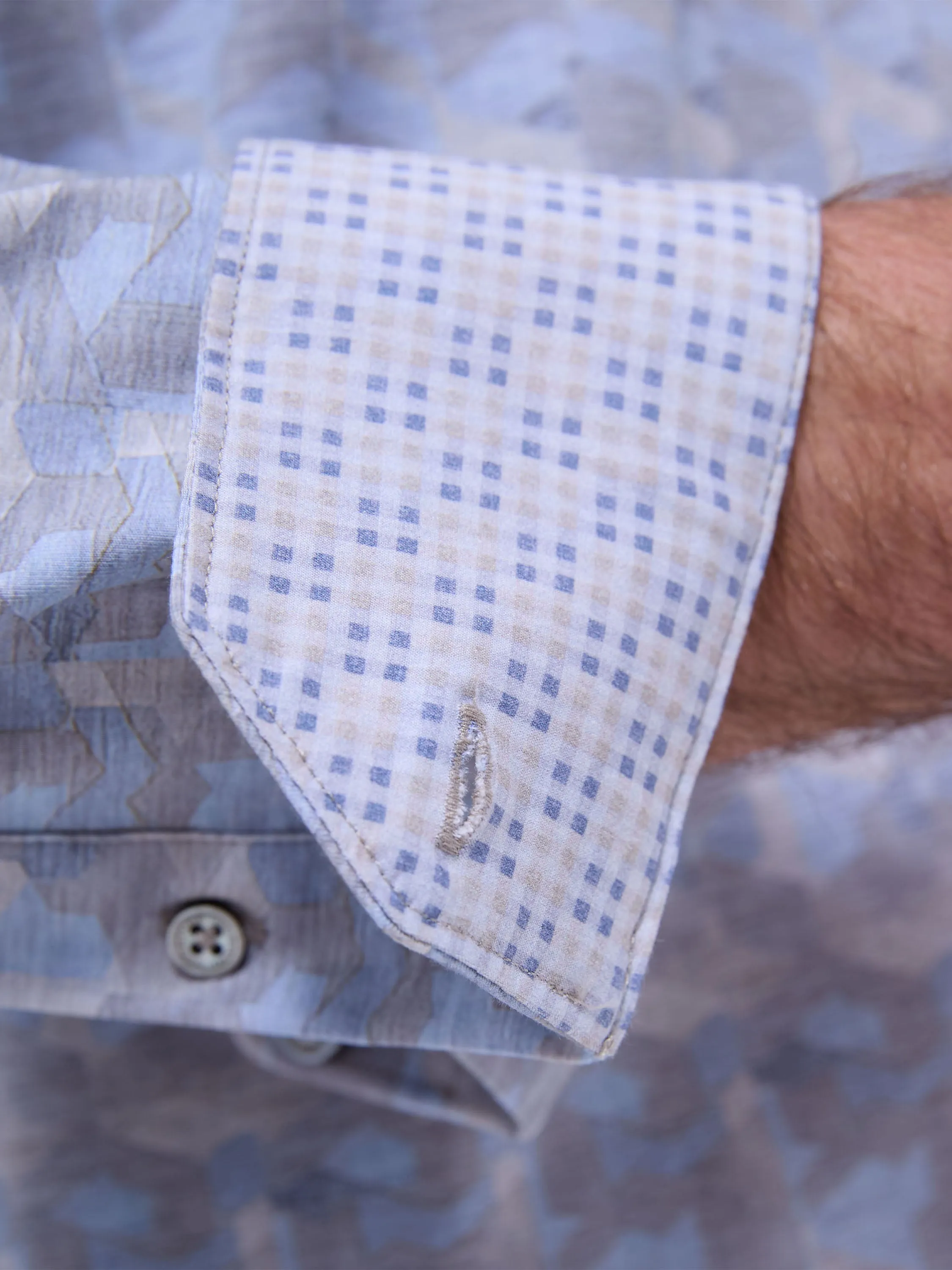 Bugatchi Jimmy Double Sided OoohCotton Long-Sleeve Shirt - Almond