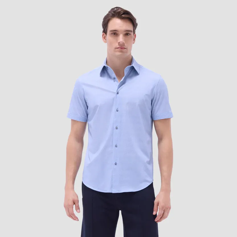 Bugatchi Miles OoohCotton Short-Sleeve Shirt - Air Blue