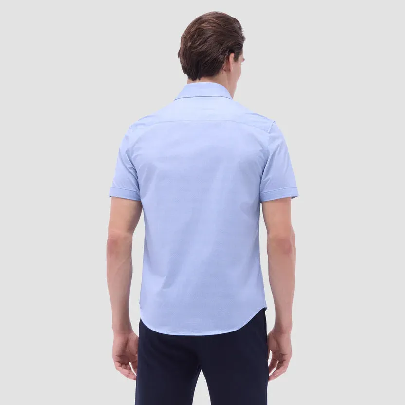 Bugatchi Miles OoohCotton Short-Sleeve Shirt - Air Blue