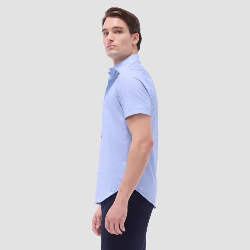 Bugatchi Miles OoohCotton Short-Sleeve Shirt - Air Blue