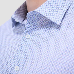 Bugatchi Miles OoohCotton Short-Sleeve Shirt - Sky